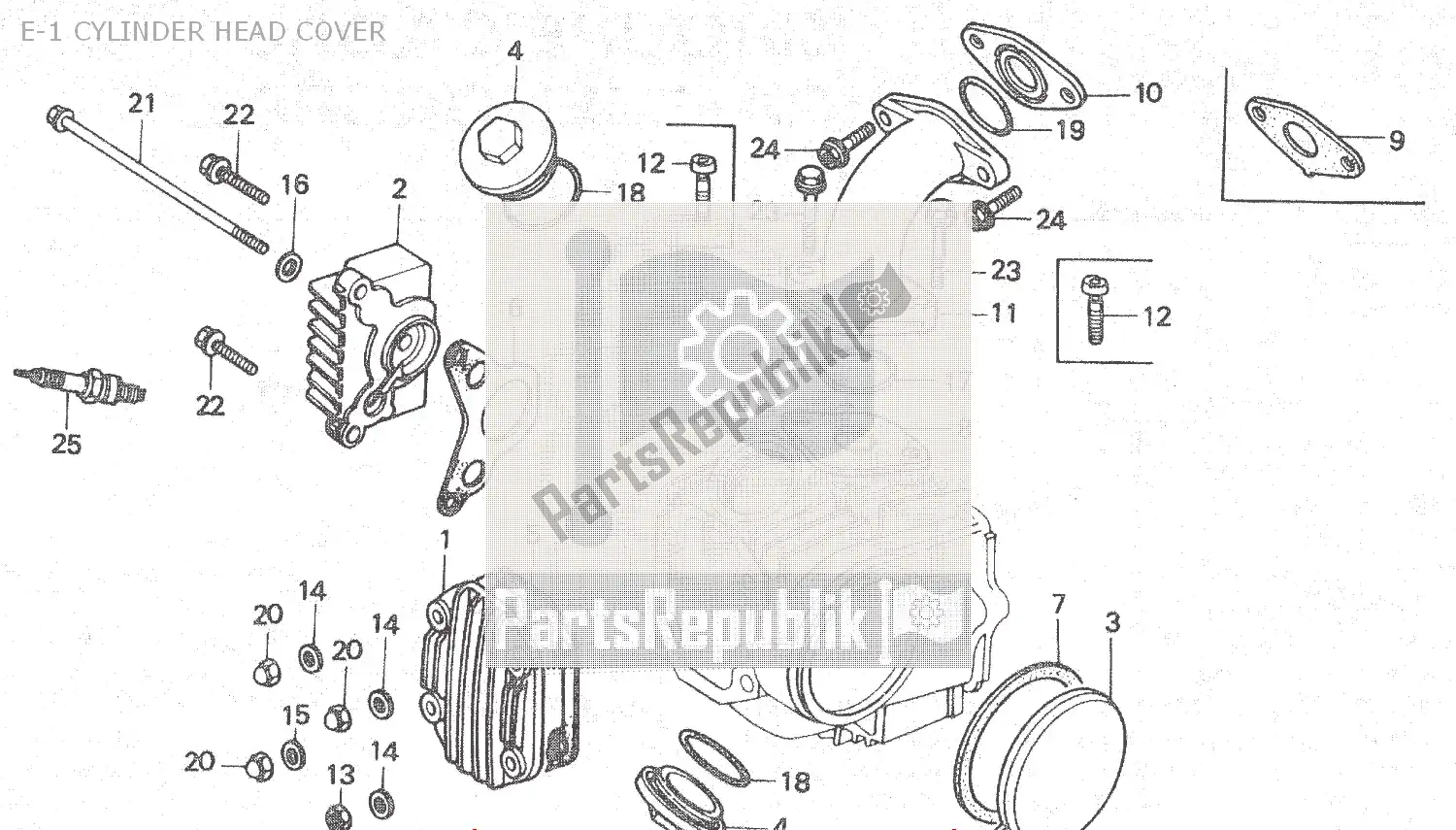 Wszystkie części do E-1 Cylinder Head Cover Honda ZB 50 Monkey R 1988