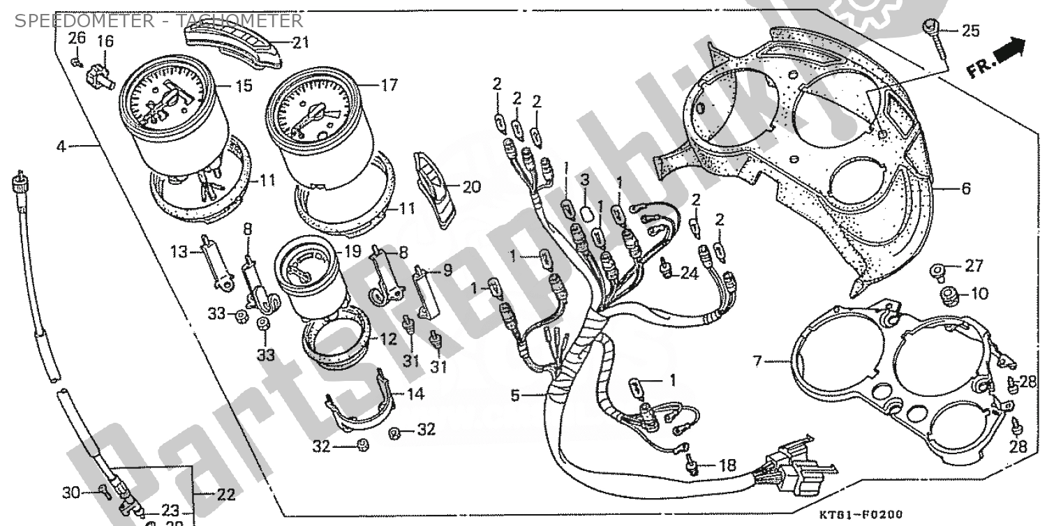 Toutes les pièces pour le Speedometer - Tachometer du Honda CBR 400 RR 1986