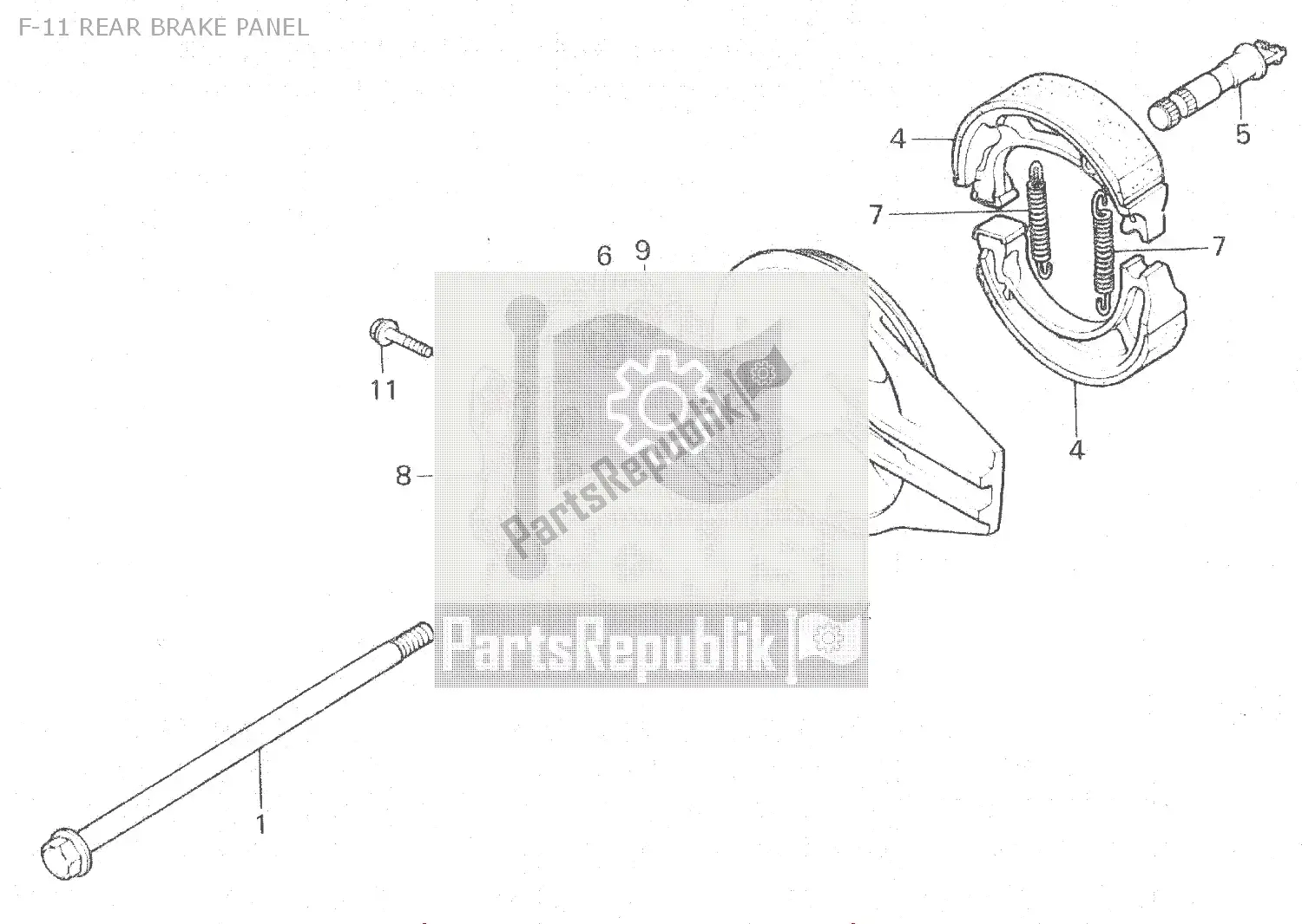 Tutte le parti per il F-11 Rear Brake Panel del Honda MBX 125 1984