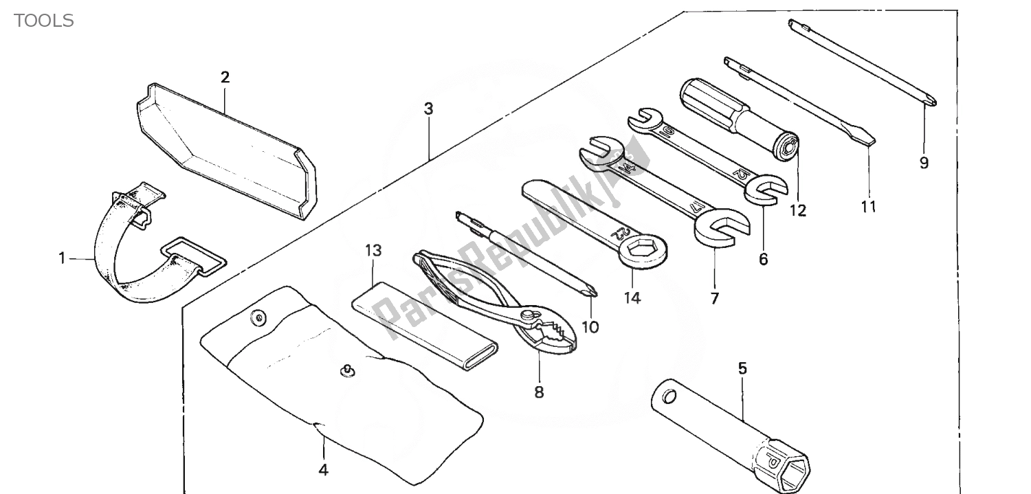 Todas as partes de Ferramentas do Honda MTX 125 1983