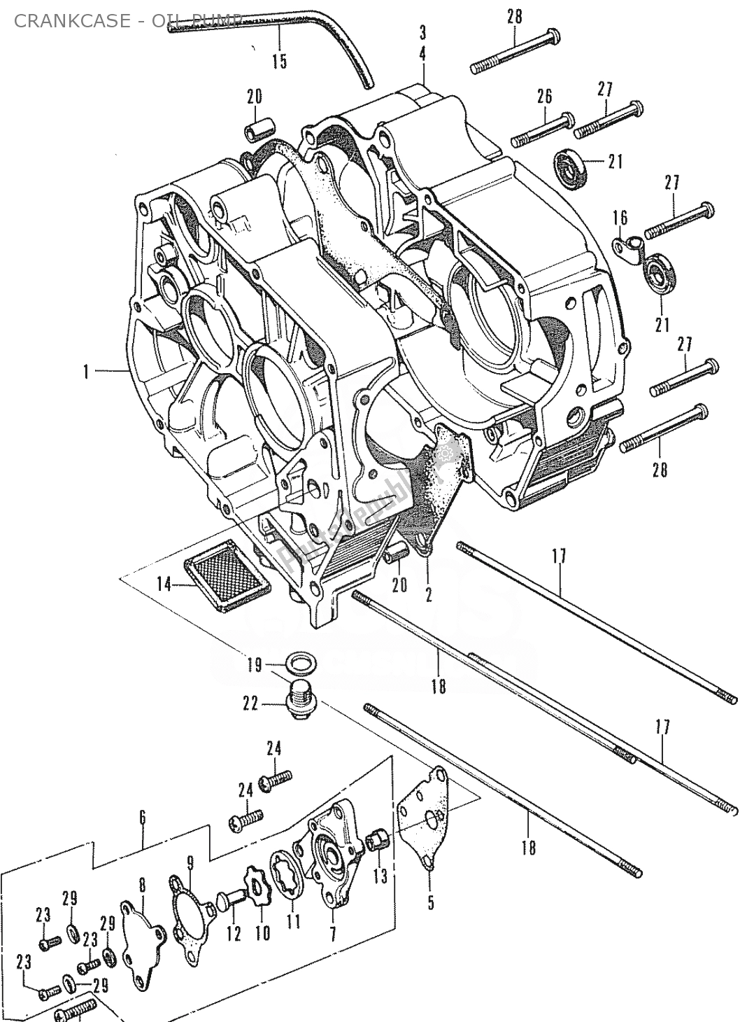 Tutte le parti per il Crankcase - Oil Pump del Honda ST 70 DAX 1950 - 2023