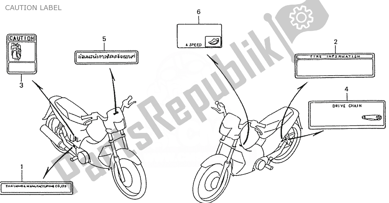 All parts for the Caution Label of the Honda ZN 110 Nice 1950 - 2023