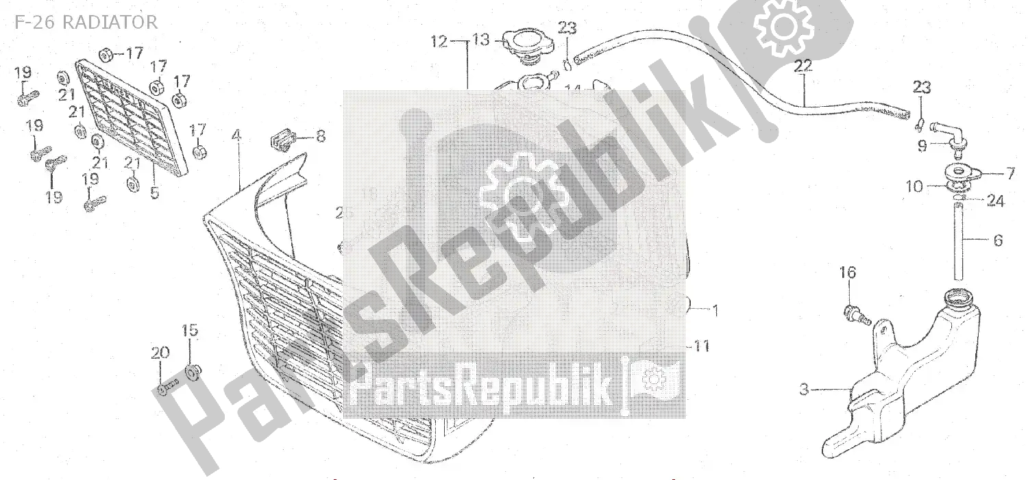 Todas as partes de F-26 Radiator do Honda MBX 80 1983