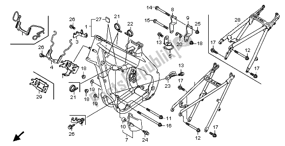 Tutte le parti per il Corpo Del Telaio del Honda CRF 250R 2007