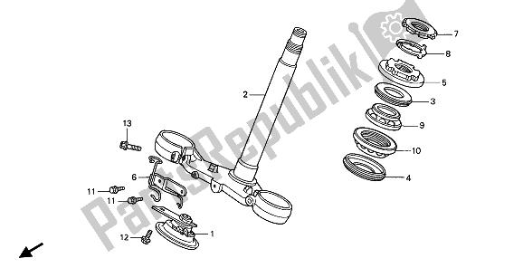 Todas las partes para Vástago De Dirección de Honda VFR 750F 1991