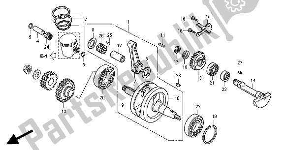 All parts for the Crankshaft & Piston of the Honda NSR 125R 2000