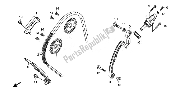All parts for the Cam Chain & Tensioner of the Honda CB 600 FA Hornet 2011