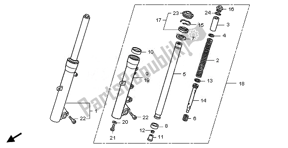 All parts for the Front Fork of the Honda FJS 400D 2010