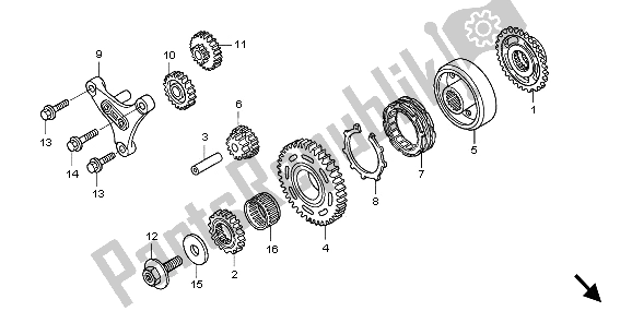 All parts for the Starting Clutch of the Honda CRF 450X 2009