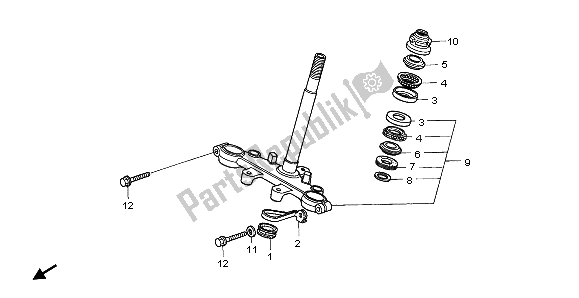 All parts for the Steering Stem of the Honda CRF 70F 2007