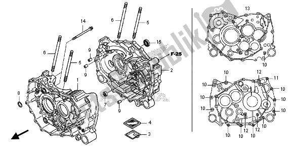 Todas las partes para Caja Del Cigüeñal de Honda TRX 420 FA Fourtrax Rancher AT 2013