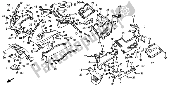 Alle onderdelen voor de Kap van de Honda ST 1100 1993