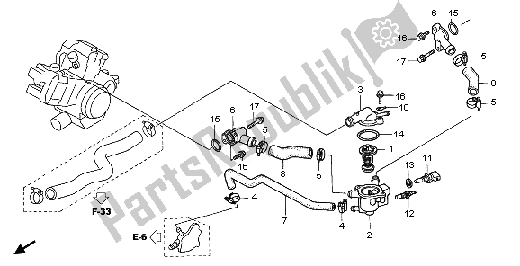 Tutte le parti per il Tubo Dell'acqua del Honda XL 1000V 2006