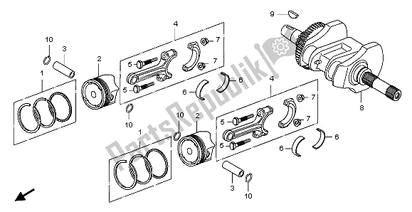 Todas las partes para Cigüeñal Y Pistón de Honda FJS 600A 2006