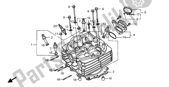Alle onderdelen voor de Cilinderkop van de Honda FX 650 1999