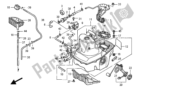 Todas las partes para Depósito De Combustible de Honda ST 1100A 2001