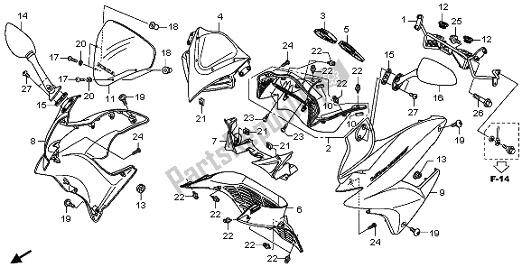 All parts for the Cowl of the Honda XL 125V 2009