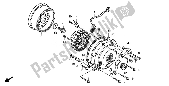 Tutte le parti per il Generatore del Honda XL 1000V 2011