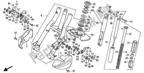All parts for the Front Fork of the Honda CN 250 1 1994