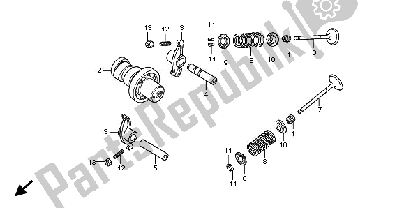 All parts for the Camshaft & Valve of the Honda SH 150R 2010