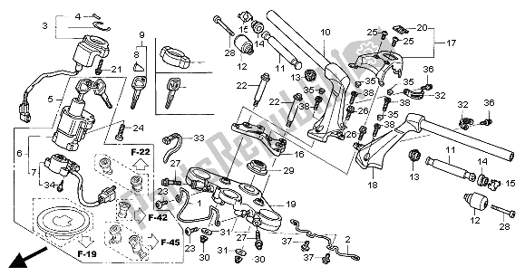 Tutte le parti per il Gestire Il Tubo E Il Ponte Superiore del Honda ST 1300A 2004