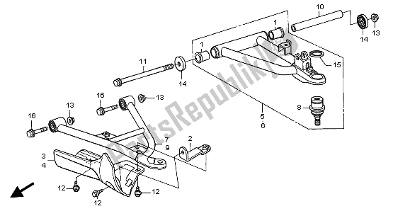 All parts for the Front Arm of the Honda TRX 500 FA Fourtrax Foreman 2002