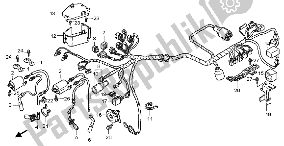 All parts for the Wire Harness of the Honda VT 1100C2 1995