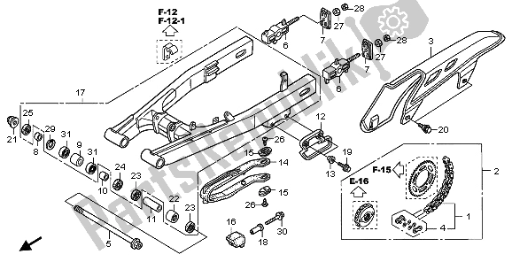 All parts for the Swingarm of the Honda XL 700V Transalp 2009