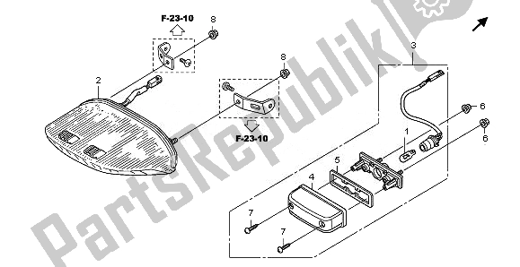 All parts for the Taillight of the Honda CBF 1000 FA 2011