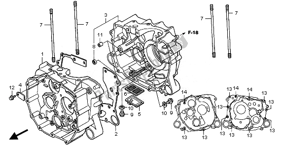 Alle onderdelen voor de Carter van de Honda TRX 250 EX 2008