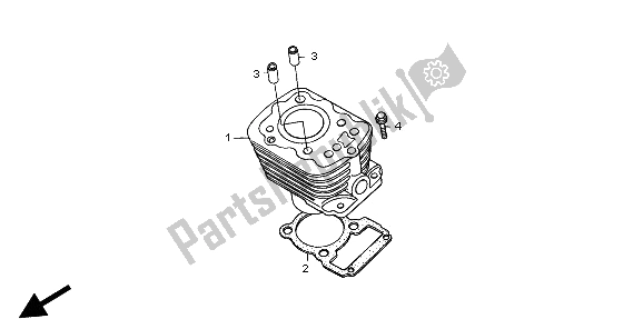 All parts for the Cylinder of the Honda CG 125 1998