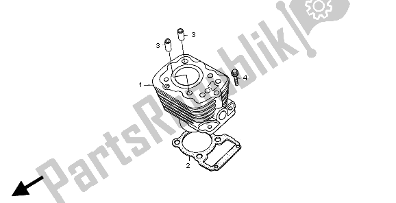 All parts for the Cylinder of the Honda CG 125 1998