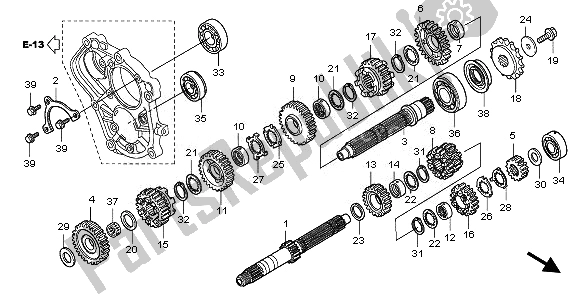 All parts for the Transmission of the Honda CBF 1000 2008