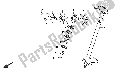 All parts for the Steering Shaft of the Honda TRX 300 EX Fourtrax 2005