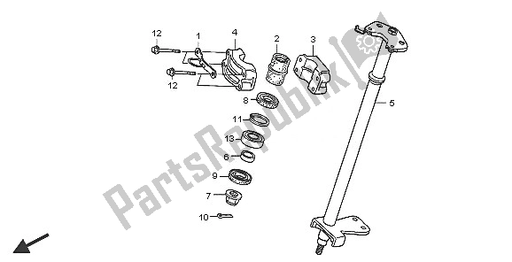 All parts for the Steering Shaft of the Honda TRX 300 EX Fourtrax 2005