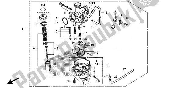 All parts for the Carburetor of the Honda CRF 125F SW 2014