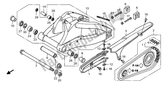 All parts for the Swingarm of the Honda CBR 1000 RR 2008