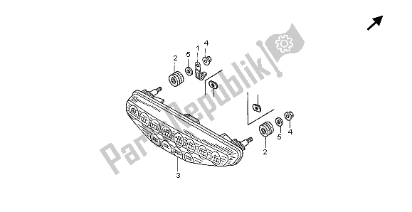 Todas las partes para Luz De La Cola de Honda TRX 450R Sportrax 37 KW TE 30U Australia 2004