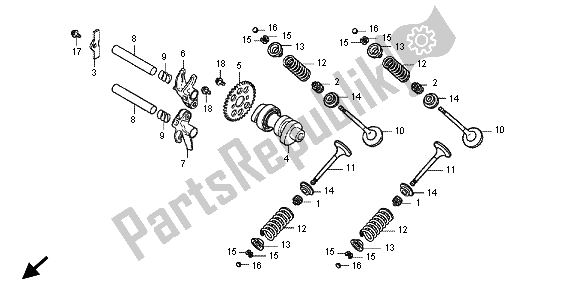 All parts for the Camshaft & Valve of the Honda SH 300A 2012