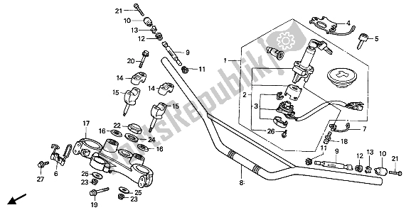 All parts for the Handle Pipe & Top Bridge of the Honda XRV 750 Africa Twin 1993