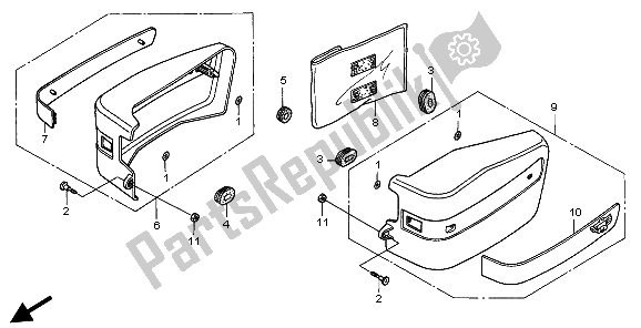 All parts for the Side Cover of the Honda CA 125 1998