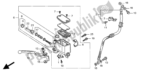 Wszystkie części do Fr. Hamulec G?ówny Cylinder Honda CB 500 1998