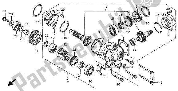 All parts for the Cross Shaft of the Honda VT 1100C3 1999