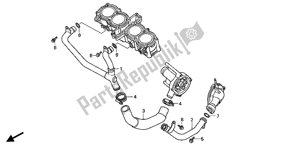 Alle onderdelen voor de Waterpijp van de Honda CBR 1000F 1994