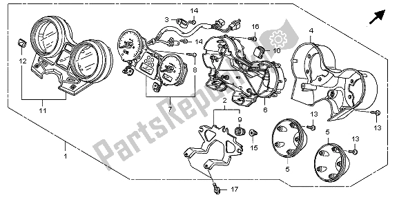 All parts for the Meter (kmh) of the Honda CB 1300A 2009