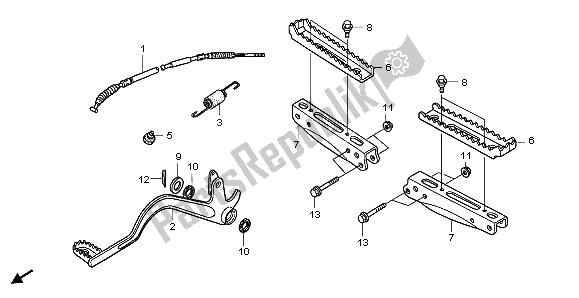 All parts for the Step&pedal of the Honda TRX 500 FA Fourtrax Foreman 2004