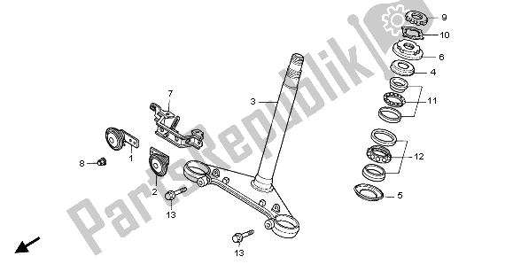 All parts for the Steering Stem of the Honda NTV 650 1997