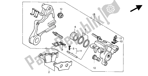 Tutte le parti per il Pinza Freno Posteriore del Honda SLR 650 1998