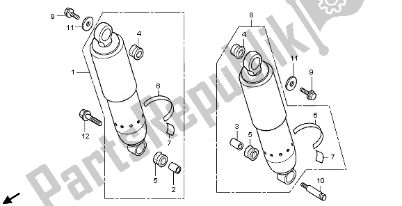 Tutte le parti per il Cuscino Posteriore del Honda VT 750C 2008