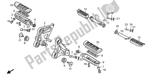 Tutte le parti per il Passo del Honda CBR 1000F 1999